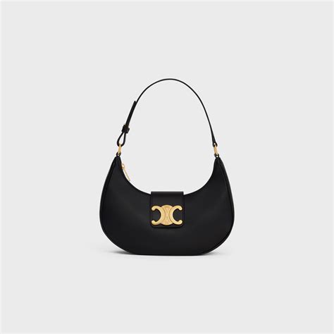 black celine triomphe|celine triomphe shoulder.